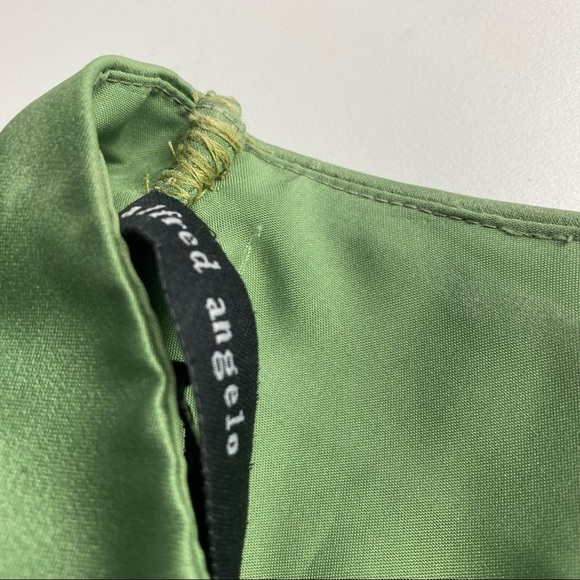 Alfred Angelo formal satin dress clover color 2 piece strapless - Picture 3 of 14